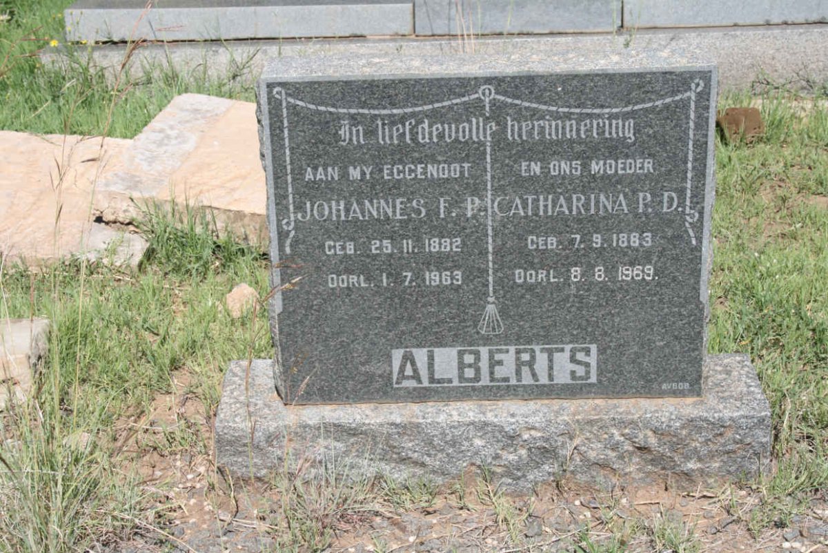 ALBERTS Johannes F.P. 1882-1963 &amp; Catharina P.D. 1883-1969
