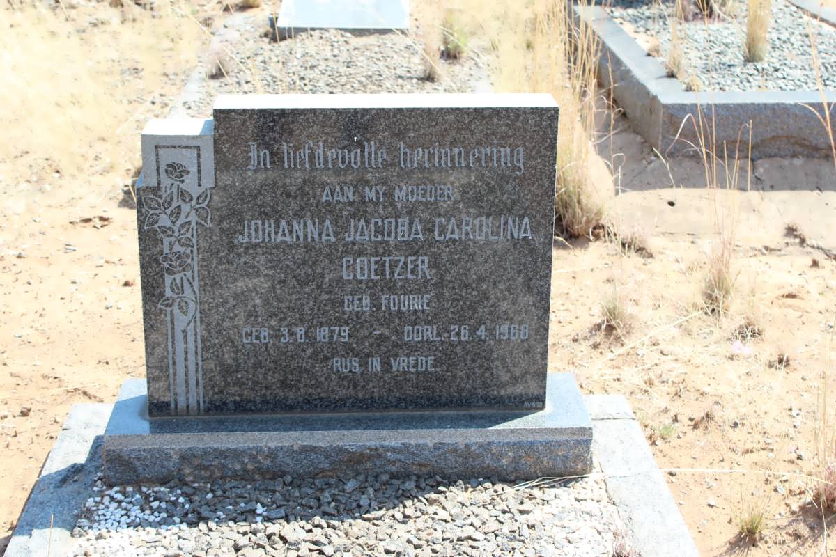 COETZER Johanna Jacoba Carolina nee FOURIE 1879-1966