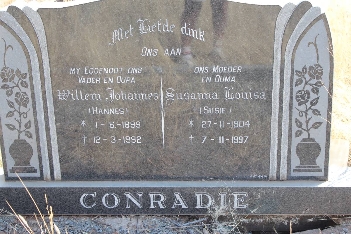 CONRADIE Willem Johannes 1899-1992 &amp; Susanna Louisa 1904-1997