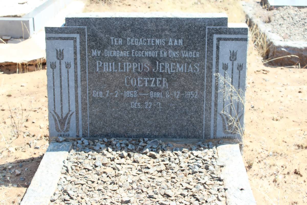 COETZER Phillippus Jeremias 1868-1952