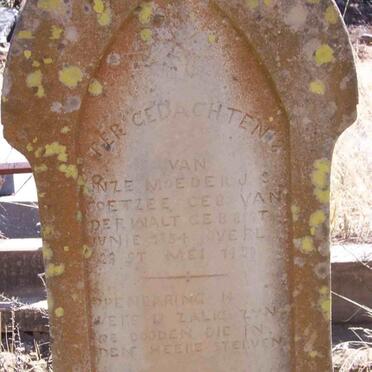 COETZEE R.J.S. nee VAN DER WALT 1884-1920