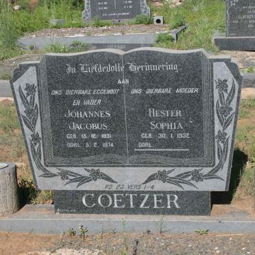 COETZER Johannes Jacobus 1931-1974 &amp; Hester Jacoba 1932-