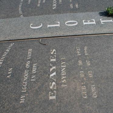 CLOETE Esaye 1926-1997 &amp; Nicoleen 1941-
