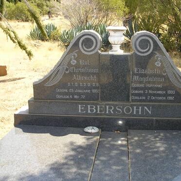 EBERSOHN Christiaan Albrecht 1882-1972 &amp; Elizabeth Magdalena HOFFMAN 1893-1982