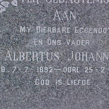FOURIE Albertus Johannes 1892-1971