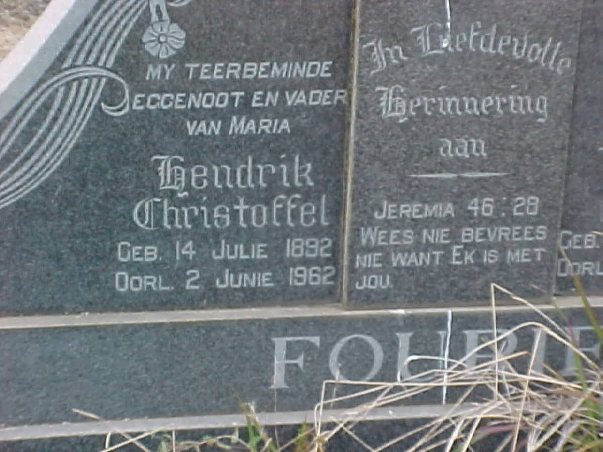 FOURIE Hendrik Christoffel 1892-1962