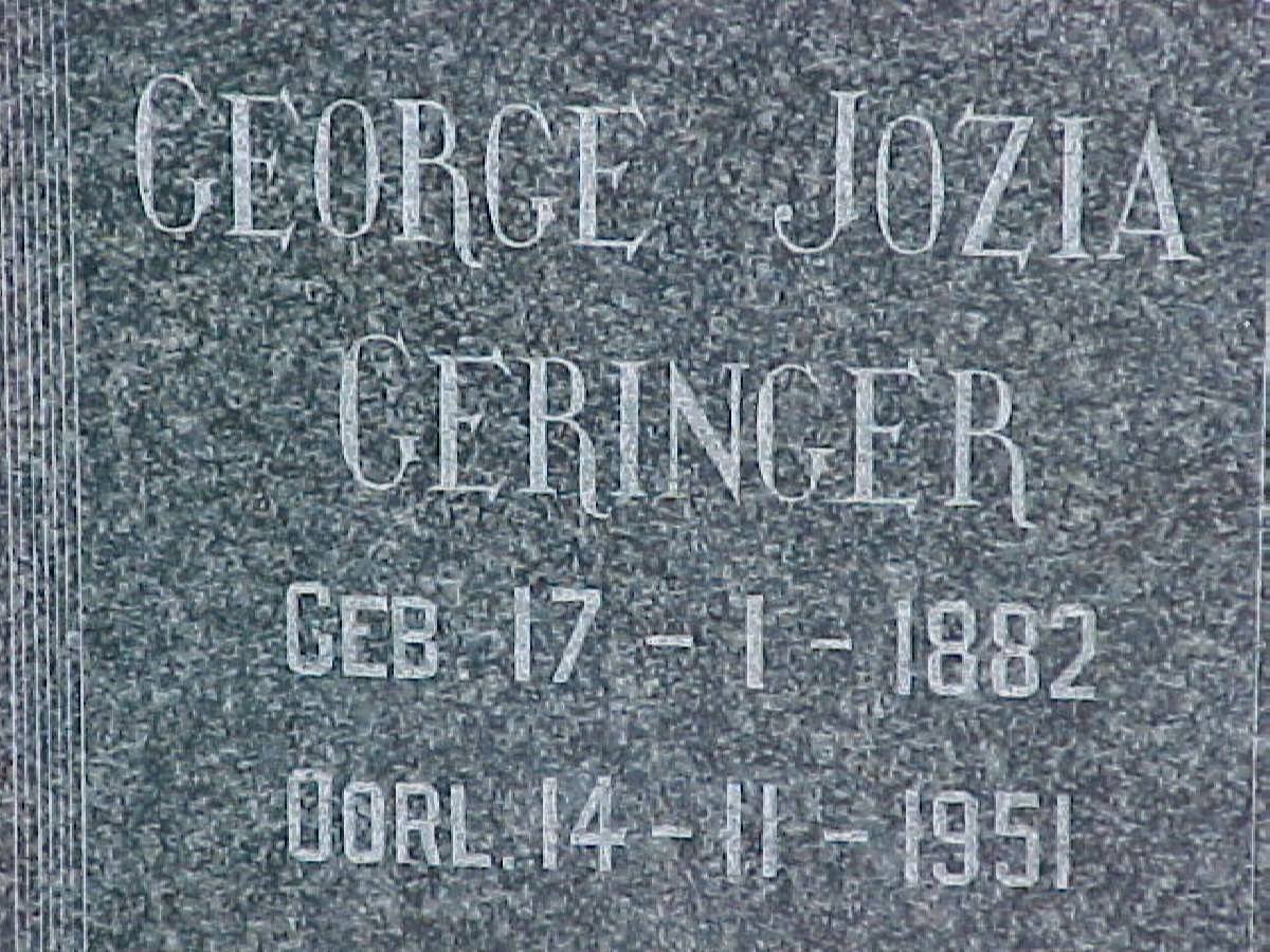 GERINGER George Jozia 1882-1951
