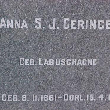 GERINGER Anna S.J. nee LABUSCHAGNE 1861-1956