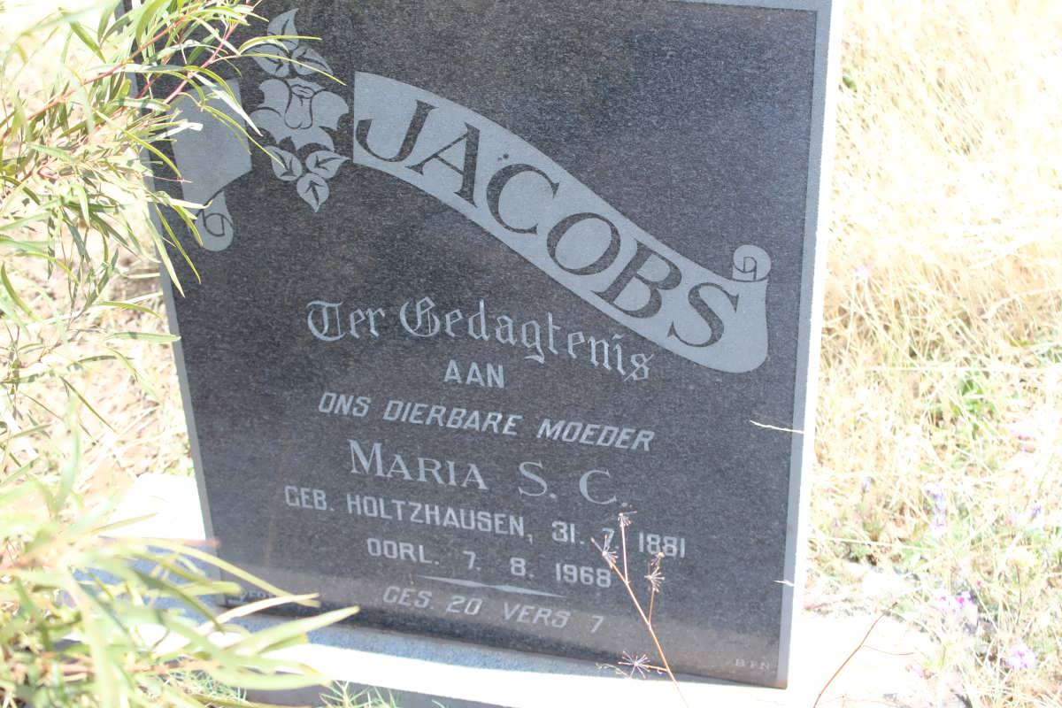 JACOBS Maria S.C. nee HOLTZHAUSEN 1881-1968