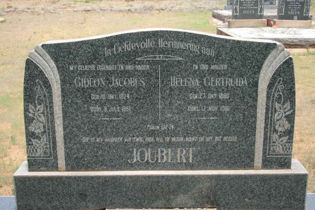JOUBERT Gideon Jacobus 1874-1951 &amp; Helena Gertruida 1880-1961