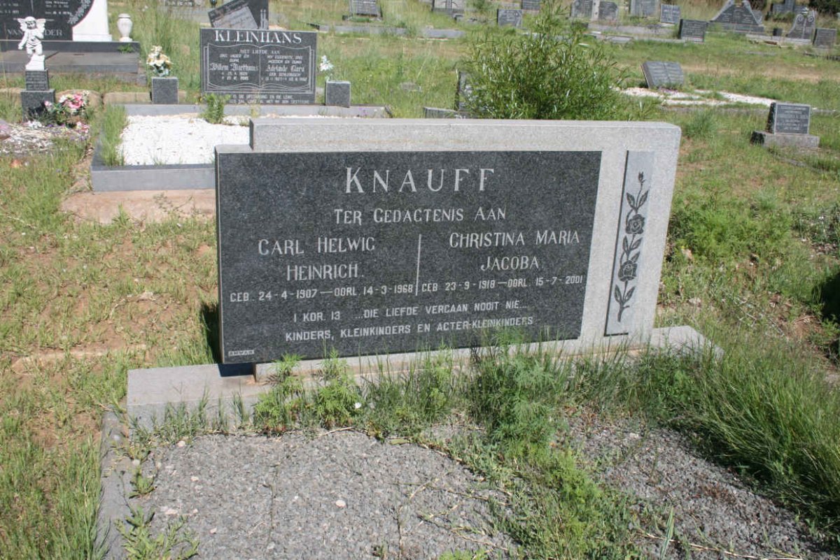 KNAUFF Carel Helwig Heinrich 1907-1968 &amp; Christina Maria Jacoba 1918-2001