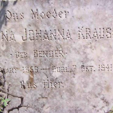 KRAUSE Christina Johanna nee BENDER 1856-1941