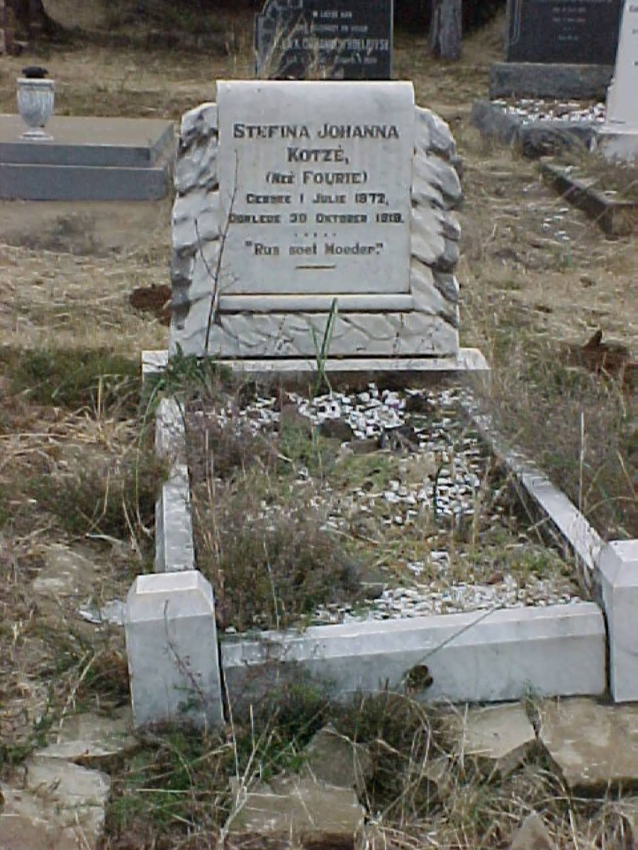 KOTZE Stefina Johanna nee FOURIE 1872-1918