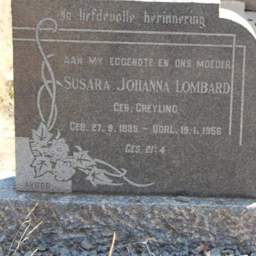 LOMBARD Susara Johanna nee GREYLING 1885-1956