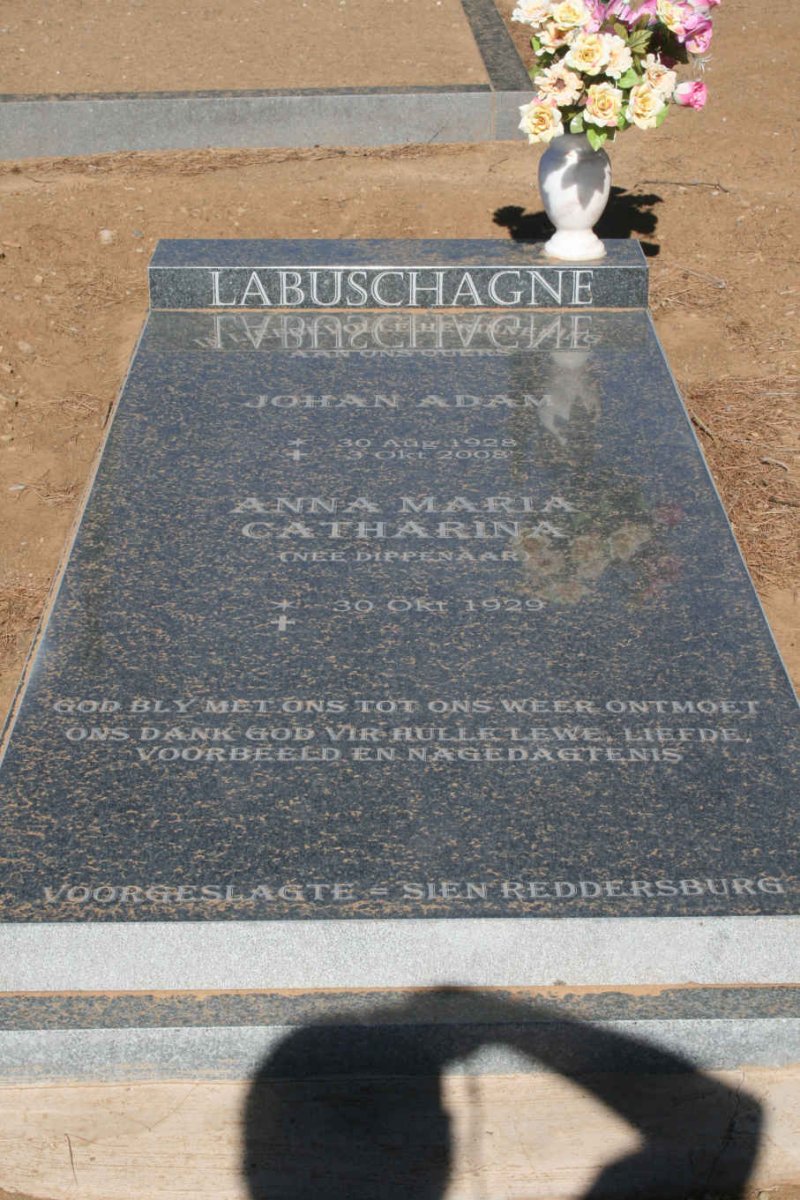 LABUSCHAGNE Johan Adam 1928-2008 &amp; Anna Maria Catharina DIPPENAAR 1929-