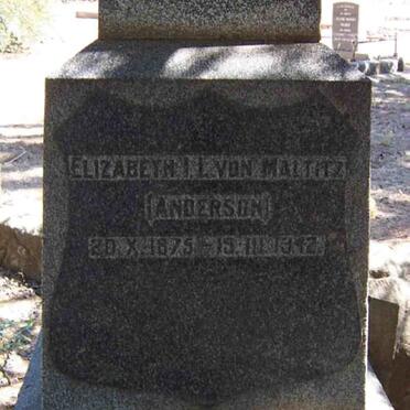 MALTITZ Elizabeth I.L., von nee ANDERSON 1875-1942