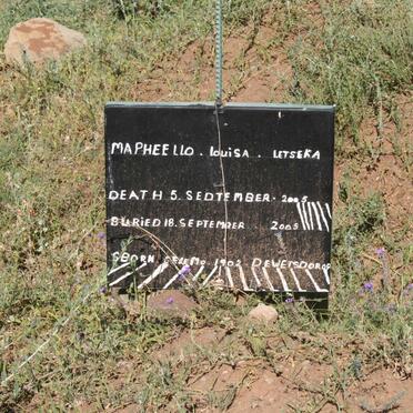 MAPHEELLO Louisa Letseka 1902-2005