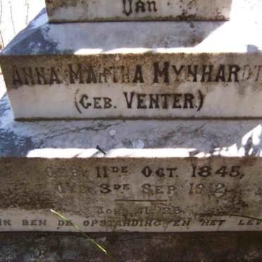 MYNHARDT Anna Martha nee VENTER 1845-1912