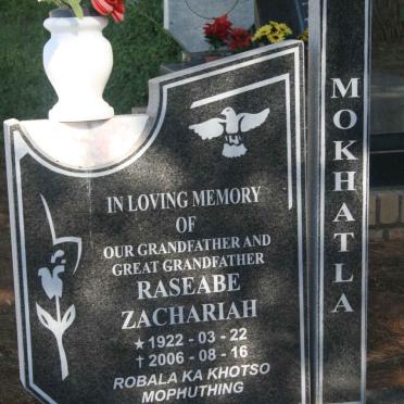 MOKHATLA Raseabe Zachariah 1922-2006