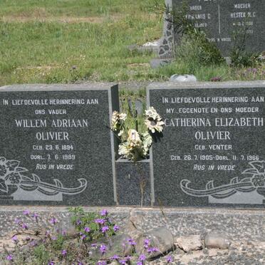 OLIVIER Willem Adriaan 1894-1989 &amp; Catharina Elizabeth VENTER 1905-1966