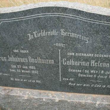 OOSTHUIZEN Petrus Johannes 1865-1952 &amp; Catharina Helena DE WET 1877-1943