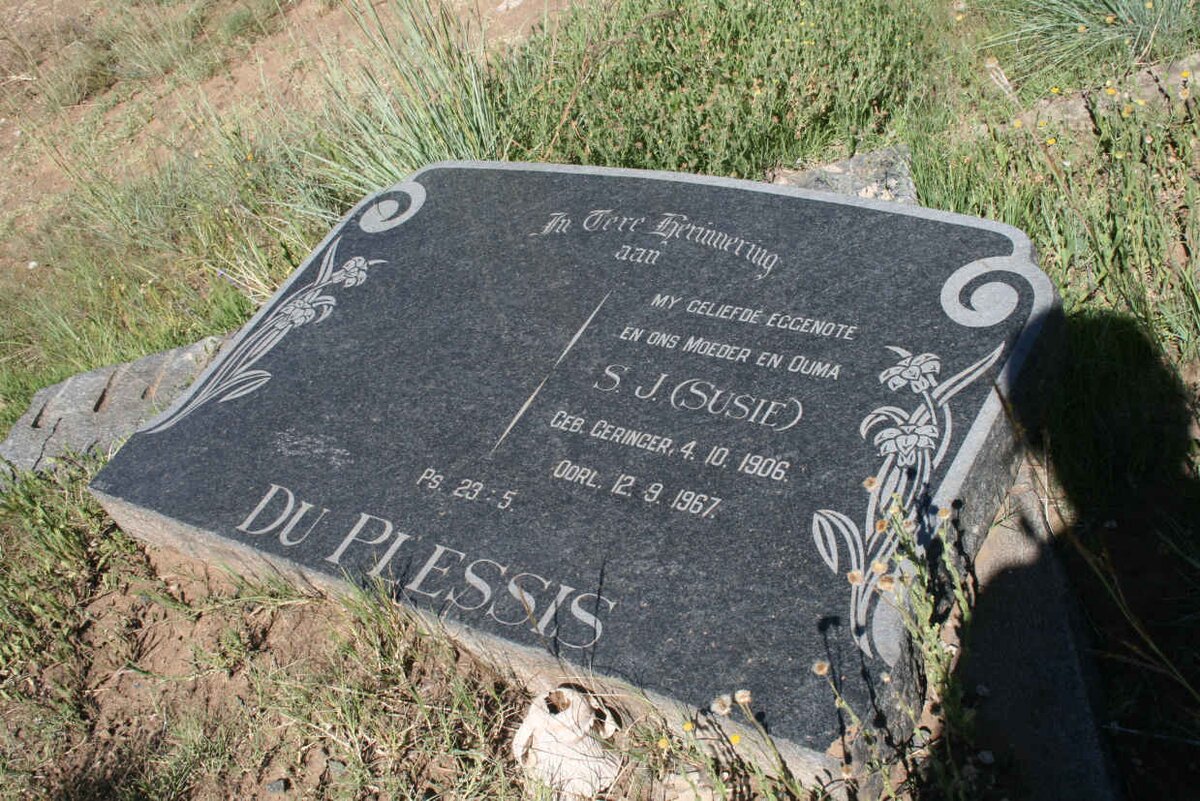 PLESSIS S.J., du nee GERINGER 1906-1967