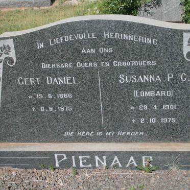 PIENAAR Gert Daniel 1886-1975 &amp; Susanna P.C. LOMBARD 1901-1975