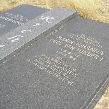 RICHTER Maria Johanna nee VAN TONDER 1917-2009