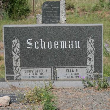 SCHOEMAN Christoffel A. 1879-1980 &amp; Ella P. 1889-1975