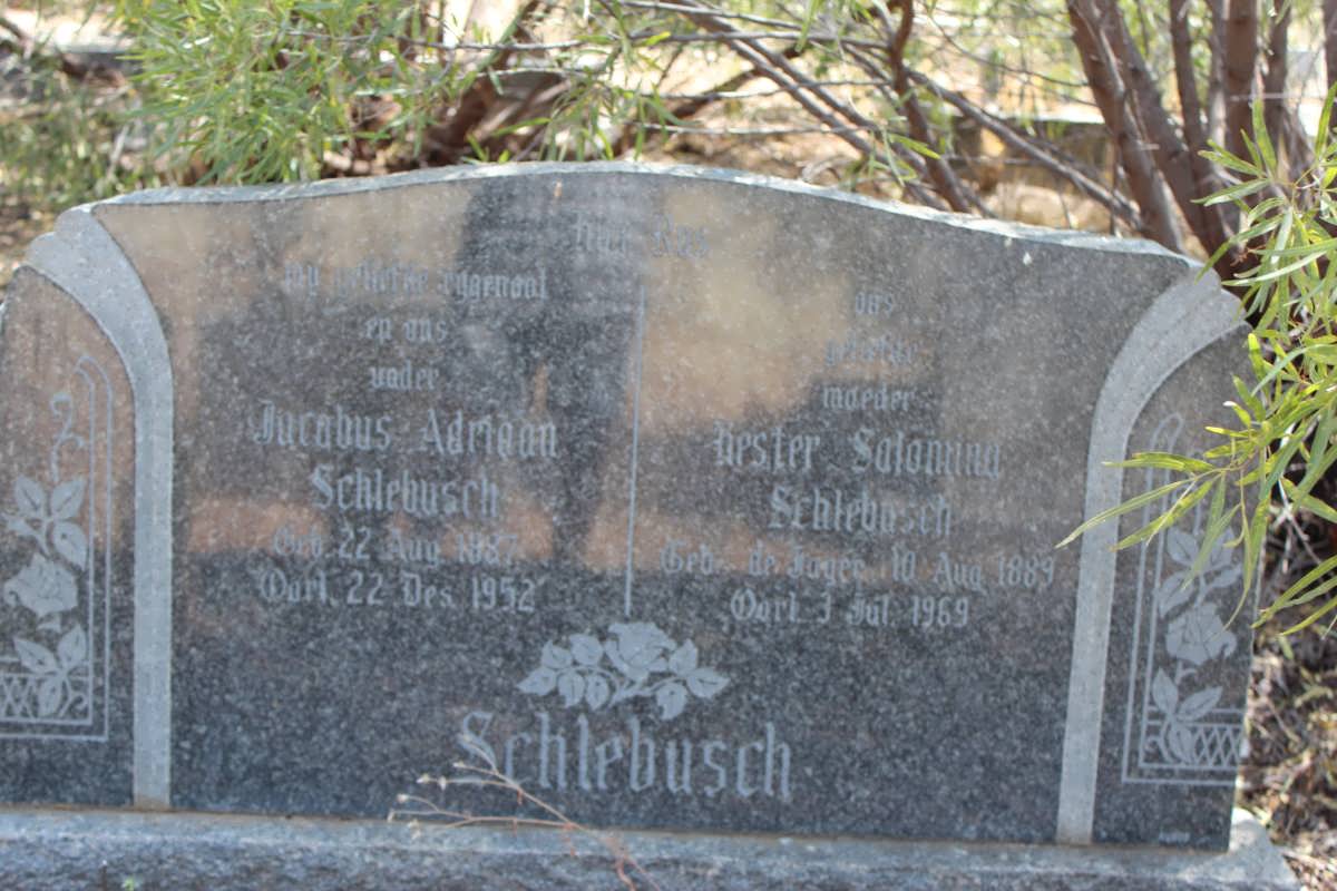 SCHLEBUSCH Jacobus Adriaan 1887-1952 &amp; Hester Salomina 1889-1969