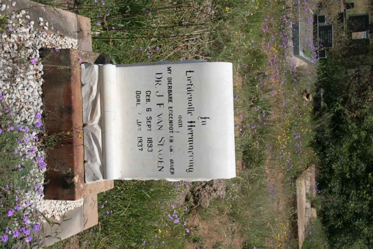 STADEN J.F., van 1893-1937