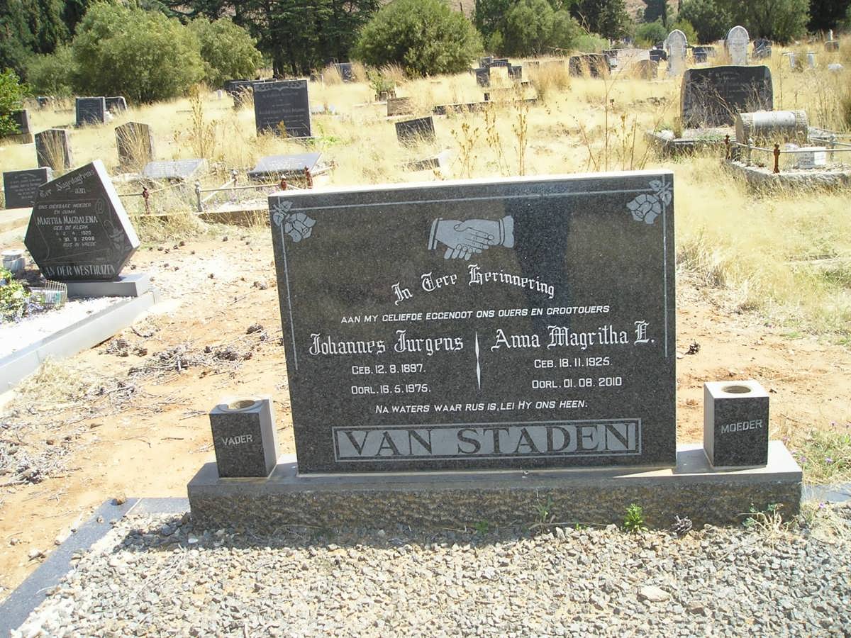 STADEN Johannes Jurgens, van 1897-1975 &amp; Anna Magritha E. 1925-2010