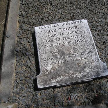 TONDER Isabella Johanna, van nee LE ROUX 1870-1898