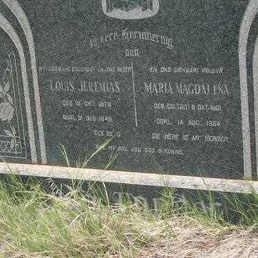 TONDER Louis Jeremias, van 1878-1945 &amp; Maria Magdalena DU TOIT 1891-1954