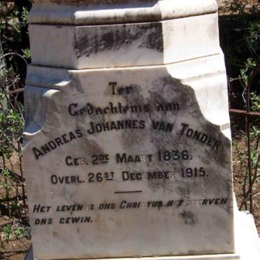 TONDER Andreas Johannes, van 1836-1915