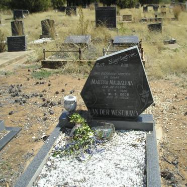 WESTHUIZEN Martha Magdalena, van der nee DE KLERK 1920-2008