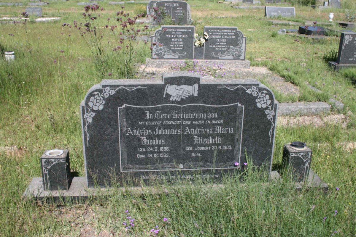 ? Andries Johannes Jacobus 1896-1965 &amp; Andriesa Maria Elizabeth JOUBERT 1903-