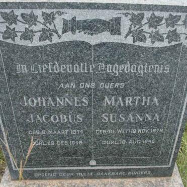 ? Johannes Jacobus 1874-1948 &amp; Martha Susanna DE WET 1879-1945