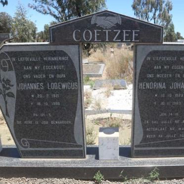 COETZEE Johannes Lodewicus 1921-1988 &amp; Hendrina Johanna 1923-1989