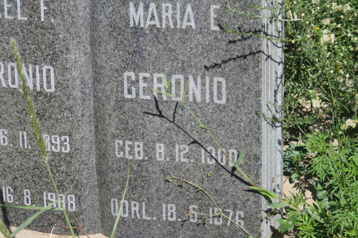 CERONIO Sarel F. 1893-1988 &amp; Maria E. 1900-1976