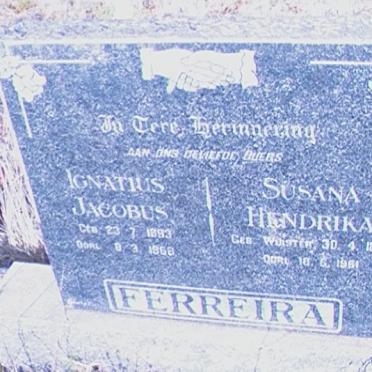 FERREIRA Ignatius Jacobus 1893-1968 &amp; Susanna Hendrika WUISTER 1898-1961