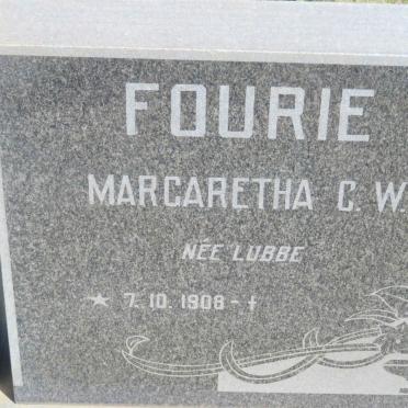 FOURIE Adam Barnard 1907-1972 &amp; Margaretha C.W. LUBBE 1908-