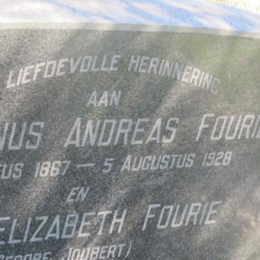 FOURIE Stephanus Andreas 1867-1928 &amp; Anna Elizabeth JOUBERT 1876-1957