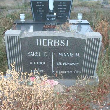 HERBST Sarel F. 1898-1982 &amp; Minnie M. OBERHOLZER 1903-1985