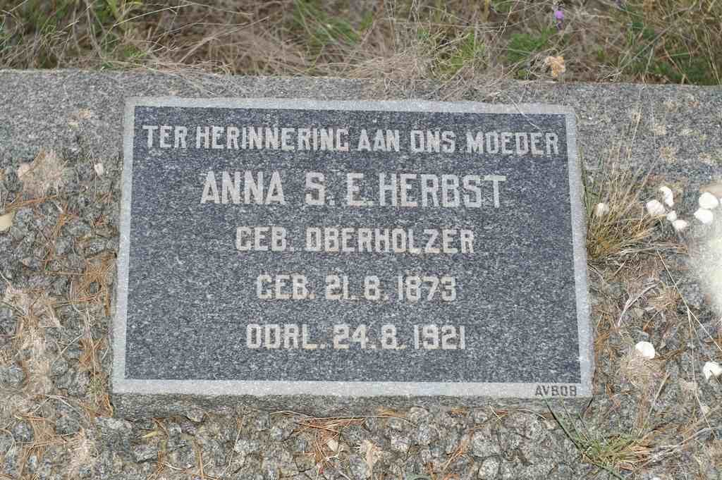HERBST Anna S.E. nee OBERHOLZER 1873-1921