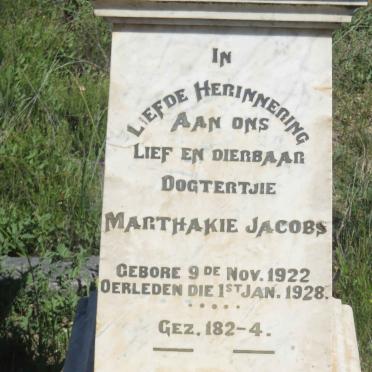 JACOBS Marthakie 1922-1928