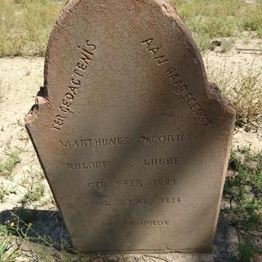 LUBBE Marthunes Jacobus Ruloff 1884-1934