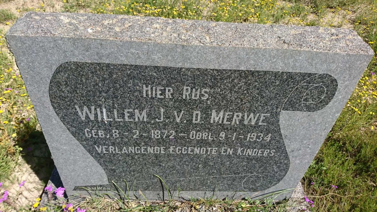 MERWE Willem J., v.d. 1872-1934