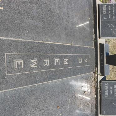 MERWE Andries J, v.d. 1921-1992 &amp; Gerbrecht E. 1927-