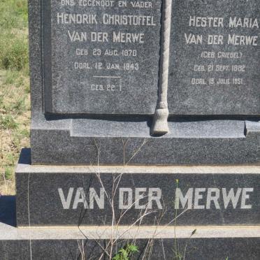 MERWE Hendrik Christoffel, van der 1870-1943 &amp; Hester Maria GRIESEL 1882-1951